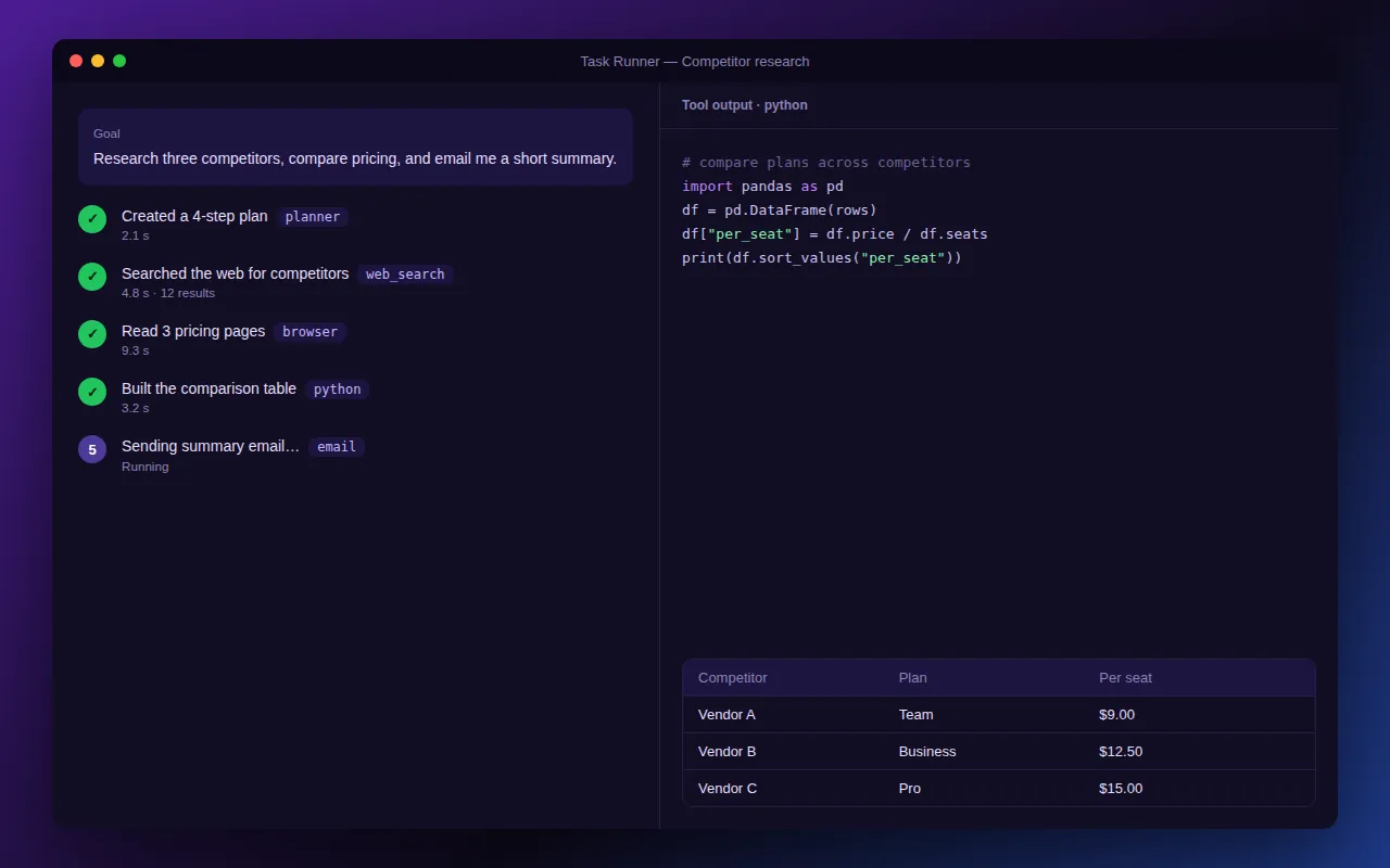 Autonomous Task Agent preview